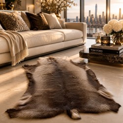 Tapis en peau de renne nordique grand format | Grande peau de renne naturelle