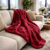 Wine Coloured Fleece Throw | Maroon Fleece Blanket | Fleece Blankets |
