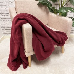 Plaid polaire couleur vin | Couverture polaire bordeaux | Couvertures polaires |