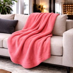 Coral Fleece Blanket Throw | Peach Fleece Blanket | Fleece Blankets |