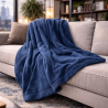 Couverture polaire bleu pétrole | Plaid polaire bleu | Couvertures polaires |