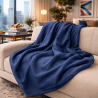 Couverture polaire bleu pétrole | Plaid polaire bleu | Couvertures polaires |