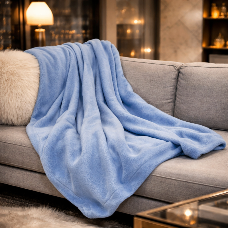 Himmelblaues Fleece-Wurfdecke | Hellblaue Fleece-Decke | Fleece-Decken |