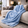 Plaid polaire bleu ciel | Couverture polaire bleu clair | Couvertures polaires |