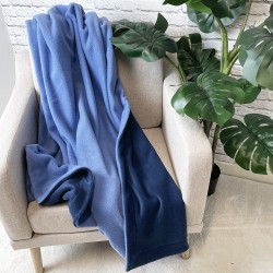 Reversible Blue Fleece Throw | Reversible Fleece Throw | Fleecy Blanket