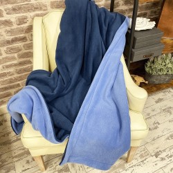 Reversible Blue Fleece Throw | Reversible Fleece Throw | Fleecy Blanket