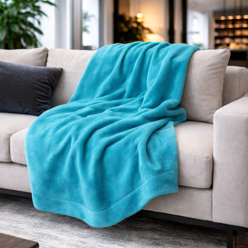 Jade Green Fleece Throw | Jade Fleece Blanket | Green Fleece Blanket |