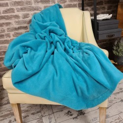 Plaid en polaire vert jade | Couverture en polaire jade | Couverture en polaire verte |