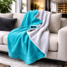 Reversible Grey Fleece Blanket Throw | Reversible Fleece Blankets