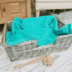 Jadegrüne Fleece-Haustierdecke | Flauschige Hundedecken | Grüne Hundedecke