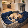 Petrolblaues Fleece-Hundedecke | Flauschige Hundedecke | Blaue Haustierdecke