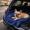 Petrolblaues Fleece-Hundedecke | Flauschige Hundedecke | Blaue Haustierdecke