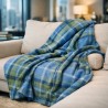 Blauer Tartan-Wurf | Blau karierte Decke | Blau karierte Würfe