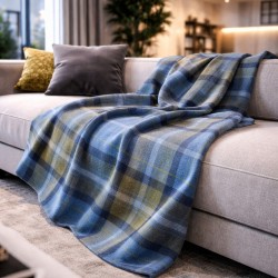 Plaid à carreaux tartan bleus | Couverture à carreaux tartan bleus | Plaid à carreaux tartan bleus