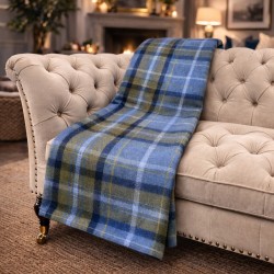 Blauer Tartan-Wurf | Blau karierte Decke | Blau karierte Würfe
