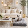 Memory Foam Dog Bed Genuine Sheepskin Grey. Orthopaedic Dog Bed Medium