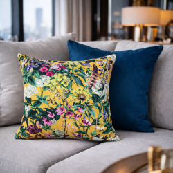 Coussin réversible en velours Midsummer | Coussins réversibles en velours à motifs floraux