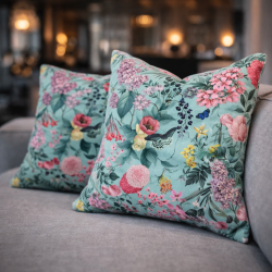 Coussins en velours de luxe Tranquillity | Coussins en velours imprimé floral |