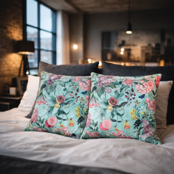 Tranquillity Luxury Velvet Cushions | Printed Velvet Floral Cushions |