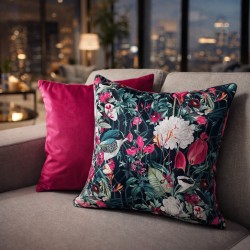 Coussins réversibles en velours Patagonia | Coussins de luxe en velours tropical