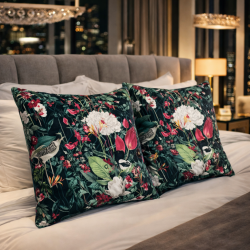 Luxury Patagonia Velvet Cushions | Tropical Printed Velvet Cushions |