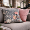 Coussins réversibles en velours style chinoiserie | Coussins orientaux en velours