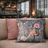 Coussins réversibles en velours style chinoiserie | Coussins orientaux en velours