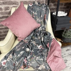 Reversible Chinoiserie Velvet Throw | Luxury Printed Velvet Throws |