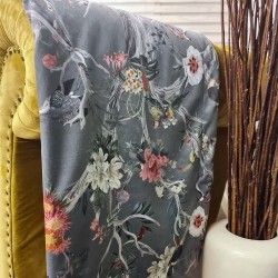 Luxuriöse Chinoiserie Samtdecke | Luxuriöse orientalisch bedruckte Samtdecke