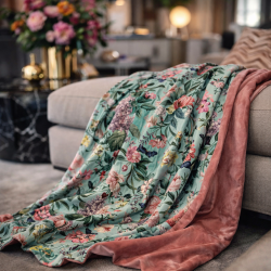 Reversible Samtdecke - Ruhe | Luxus bedruckte Samtdecke