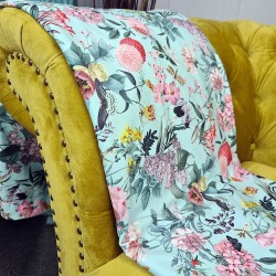 Double Sided Velvet Throw - Tranquillity | Luxury Printed Velvet Throw