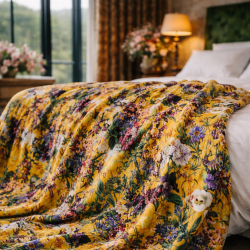 Midsummer Luxury Velvet Throw | Double Sided Large Floral Velvet Throw