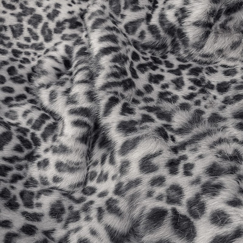 Grey Ocelot Faux Fur Fabric