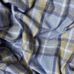 Blue Tartan Check Fabric | Blue Tartan Fabric | Checked Craft Fabric |