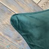 Coussins décoratifs en velours vert | Coussins de canapé passepoilés vert émeraude