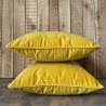 Coussins décoratifs en velours jaune moutarde | Coussins unis en velours jaune