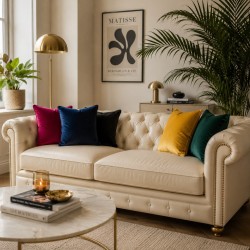 Navy Blue Velvet Cushions | Plain Blue Velvet Scatter Cushions