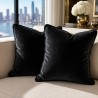 Schwarze Samtstreukissen | Einfache schwarze Samtkissen