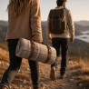 Tragbare gepolsterte Reisedecke mit Tragegriff in grauem Tartan