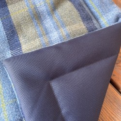 Padded Travel Blanket with Carry Handle Blue Tartan
