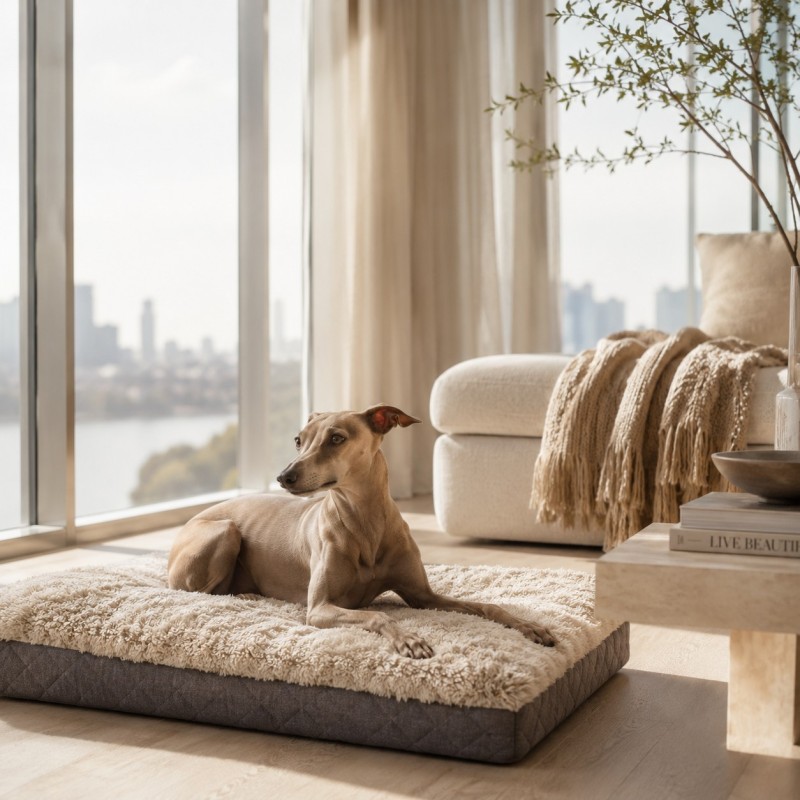 Real Sheepskin Dog Bed | Orthopaedic Memory Foam Pet Bed | Shearling Dog Bed