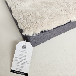 Medium Genuine Sheepskin Orthopaedic Dog Bed. Shearling Pet Bed Oyster