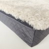Echtes Schaffell Hundebett | Orthopädisches Memory Foam Haustierbett | Schaffell Hundebett