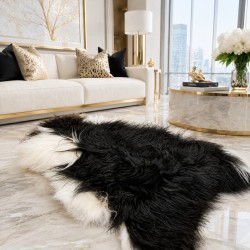 Black & White Icelandic Sheepskin, Natural Icelandic Sheepskin Rug