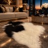 Black & White Sheepskin Rug, Natural Icelandic Sheepskin Rug