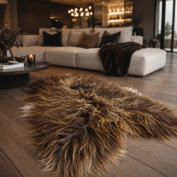 Brown Icelandic Sheepskin Rug, Natural Brown Icelandic Sheepskin