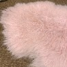 Tapis en peau de mouton tibétain rose pâle | Tapis en peau de mouton à poils bouclés