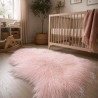 Pale Pink Tibetan Sheepskin Rug | Curly Haired Sheepskin Rug