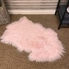 Pale Pink Tibetan Sheepskin Rug | Curly Haired Sheepskin Rug