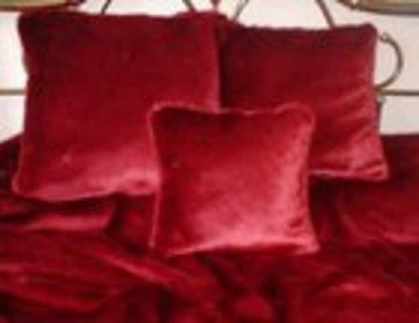 Fabulous Ruby Red Faux Fur Throws and Cushions